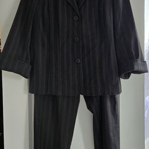 Rafaella Black Pinstripe Jacket and Pants